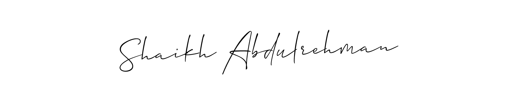 Use a signature maker to create a handwritten signature online. With this signature software, you can design (Allison_Script) your own signature for name Shaikh Abdulrehman. Shaikh Abdulrehman signature style 2 images and pictures png