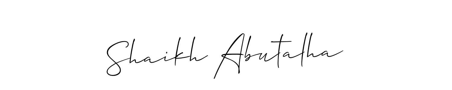 Also we have Shaikh Abutalha name is the best signature style. Create professional handwritten signature collection using Allison_Script autograph style. Shaikh Abutalha signature style 2 images and pictures png