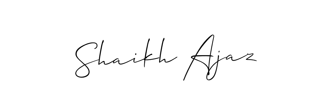 Allison_Script is a professional signature style that is perfect for those who want to add a touch of class to their signature. It is also a great choice for those who want to make their signature more unique. Get Shaikh Ajaz name to fancy signature for free. Shaikh Ajaz signature style 2 images and pictures png