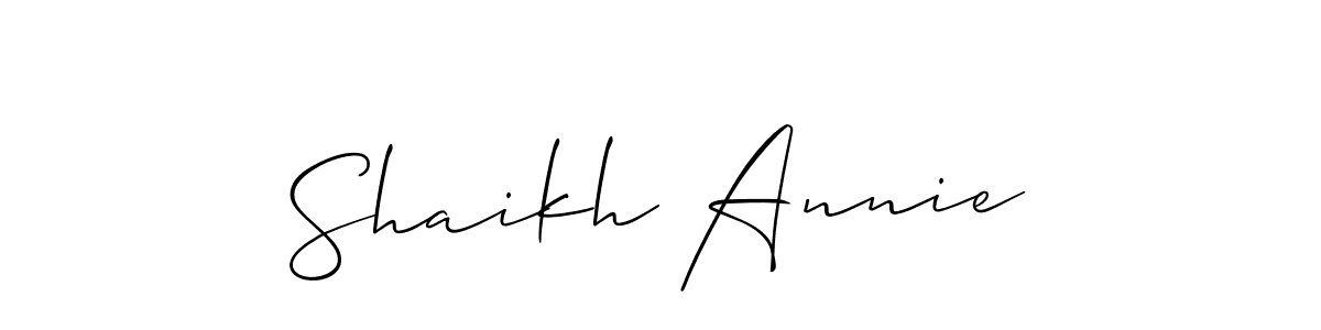 Shaikh Annie stylish signature style. Best Handwritten Sign (Allison_Script) for my name. Handwritten Signature Collection Ideas for my name Shaikh Annie. Shaikh Annie signature style 2 images and pictures png