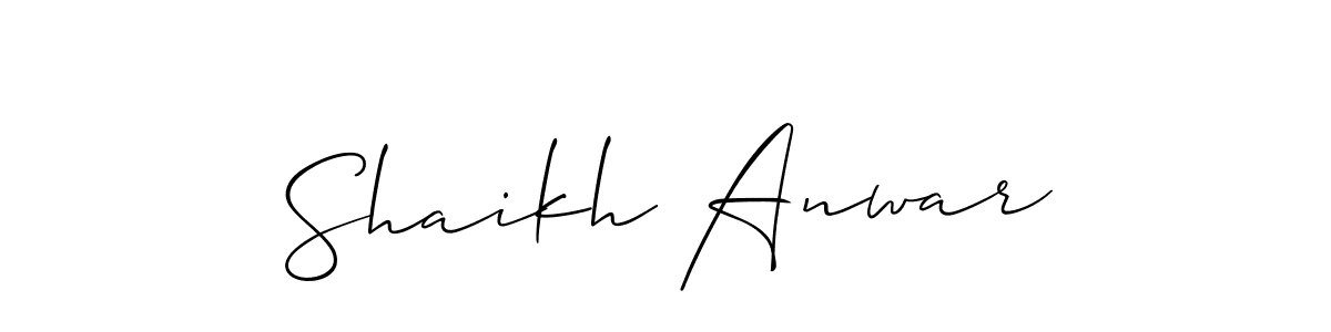Design your own signature with our free online signature maker. With this signature software, you can create a handwritten (Allison_Script) signature for name Shaikh Anwar. Shaikh Anwar signature style 2 images and pictures png