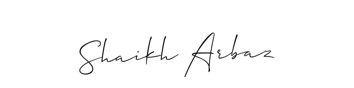 Use a signature maker to create a handwritten signature online. With this signature software, you can design (Allison_Script) your own signature for name Shaikh Arbaz. Shaikh Arbaz signature style 2 images and pictures png