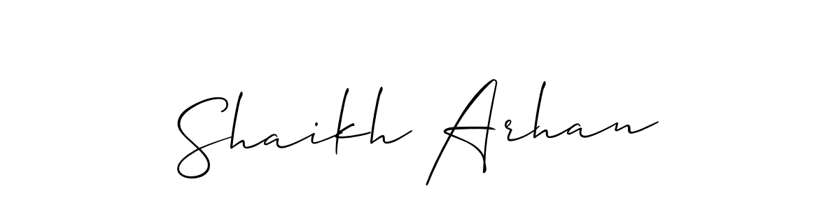 if you are searching for the best signature style for your name Shaikh Arhan. so please give up your signature search. here we have designed multiple signature styles  using Allison_Script. Shaikh Arhan signature style 2 images and pictures png