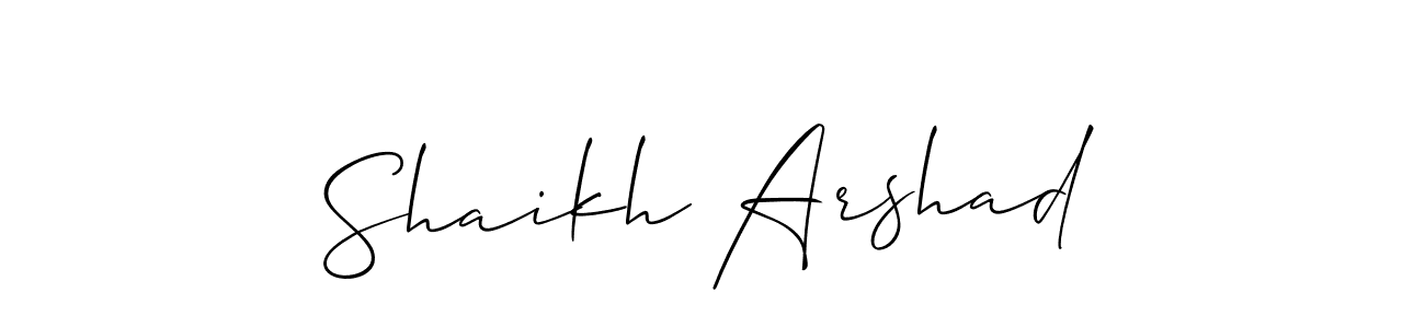 Create a beautiful signature design for name Shaikh Arshad. With this signature (Allison_Script) fonts, you can make a handwritten signature for free. Shaikh Arshad signature style 2 images and pictures png