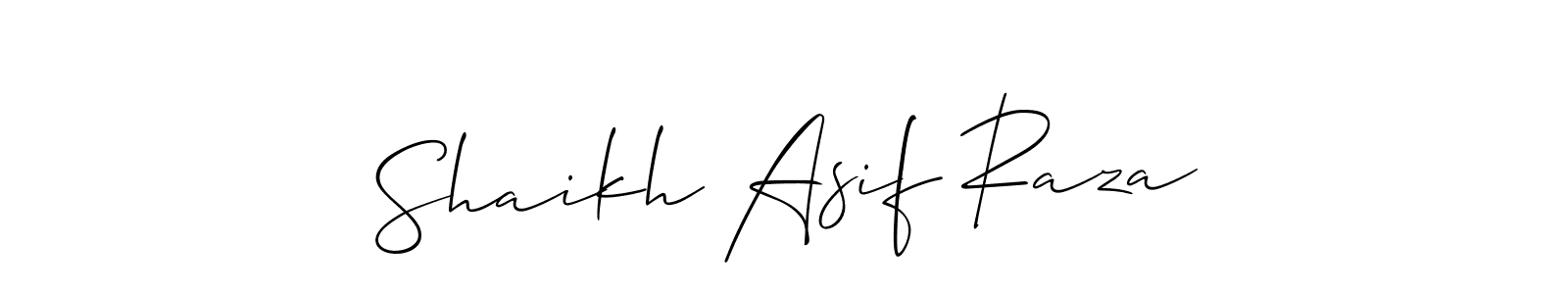 Create a beautiful signature design for name Shaikh Asif Raza. With this signature (Allison_Script) fonts, you can make a handwritten signature for free. Shaikh Asif Raza signature style 2 images and pictures png