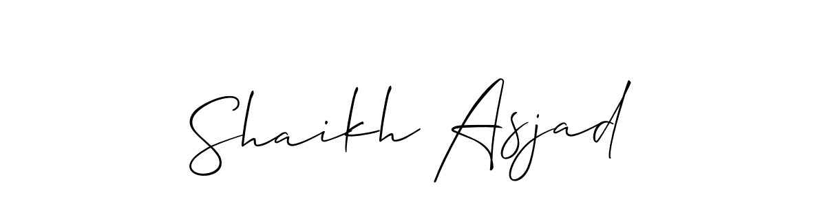 Also we have Shaikh Asjad name is the best signature style. Create professional handwritten signature collection using Allison_Script autograph style. Shaikh Asjad signature style 2 images and pictures png