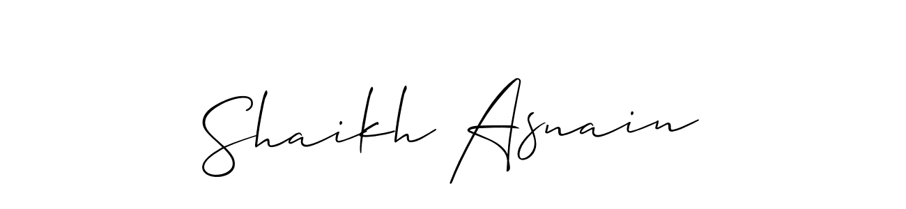 Make a short Shaikh Asnain signature style. Manage your documents anywhere anytime using Allison_Script. Create and add eSignatures, submit forms, share and send files easily. Shaikh Asnain signature style 2 images and pictures png