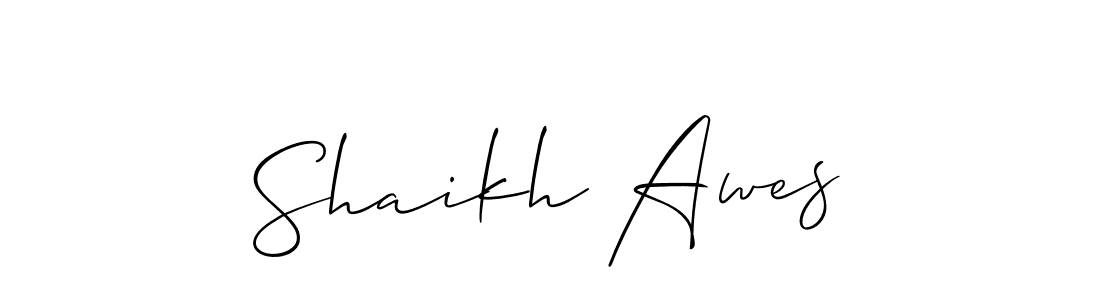 Also we have Shaikh Awes name is the best signature style. Create professional handwritten signature collection using Allison_Script autograph style. Shaikh Awes signature style 2 images and pictures png