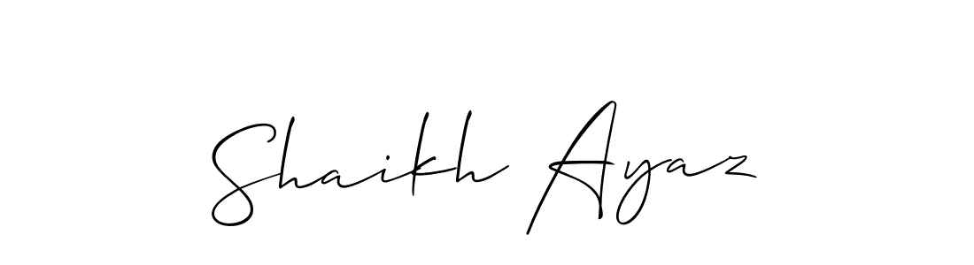 Design your own signature with our free online signature maker. With this signature software, you can create a handwritten (Allison_Script) signature for name Shaikh Ayaz. Shaikh Ayaz signature style 2 images and pictures png