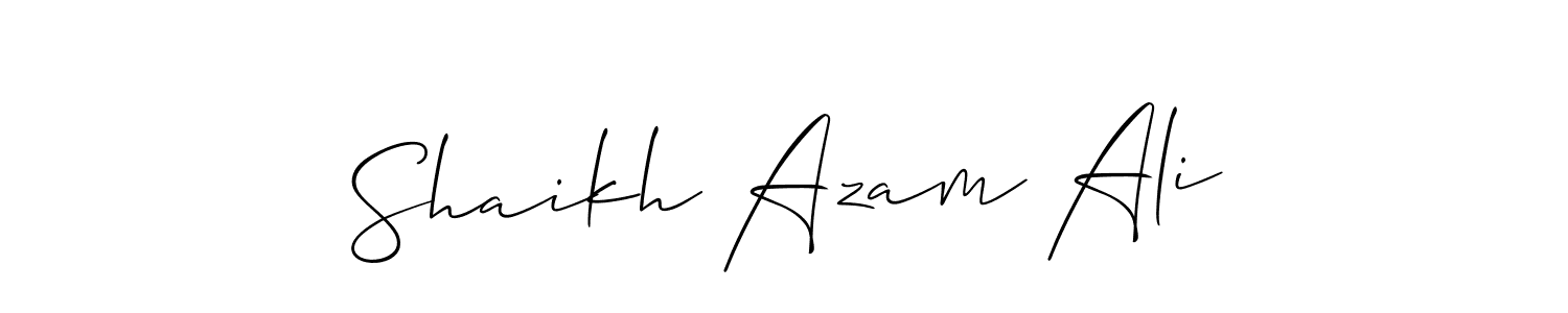 Allison_Script is a professional signature style that is perfect for those who want to add a touch of class to their signature. It is also a great choice for those who want to make their signature more unique. Get Shaikh Azam Ali name to fancy signature for free. Shaikh Azam Ali signature style 2 images and pictures png