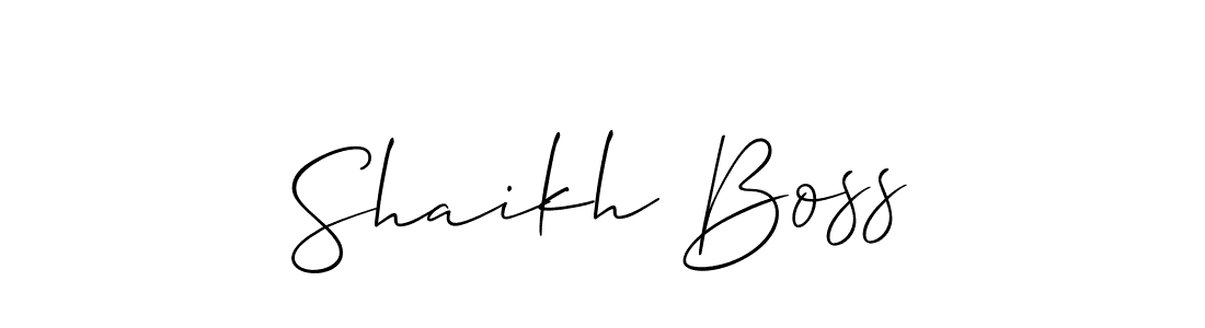 How to make Shaikh Boss name signature. Use Allison_Script style for creating short signs online. This is the latest handwritten sign. Shaikh Boss signature style 2 images and pictures png