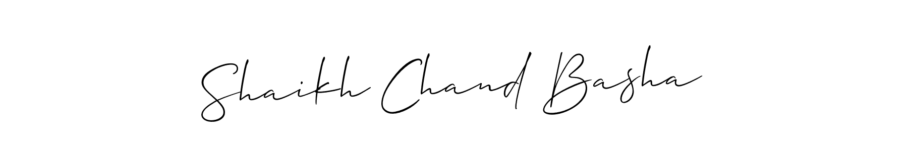 You should practise on your own different ways (Allison_Script) to write your name (Shaikh Chand Basha) in signature. don't let someone else do it for you. Shaikh Chand Basha signature style 2 images and pictures png