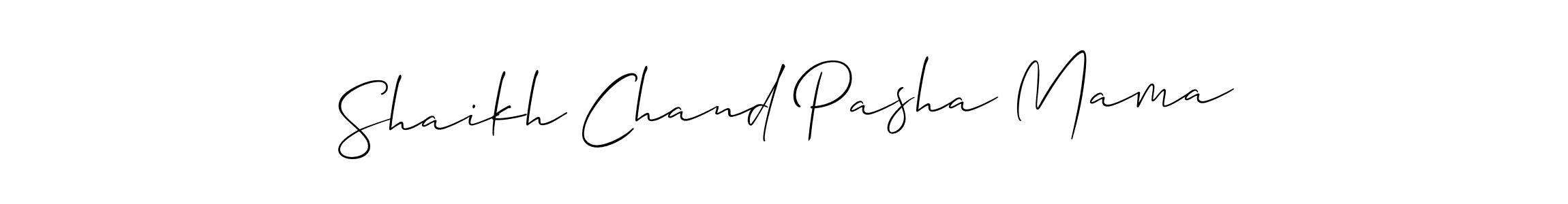 Shaikh Chand Pasha Mama stylish signature style. Best Handwritten Sign (Allison_Script) for my name. Handwritten Signature Collection Ideas for my name Shaikh Chand Pasha Mama. Shaikh Chand Pasha Mama signature style 2 images and pictures png