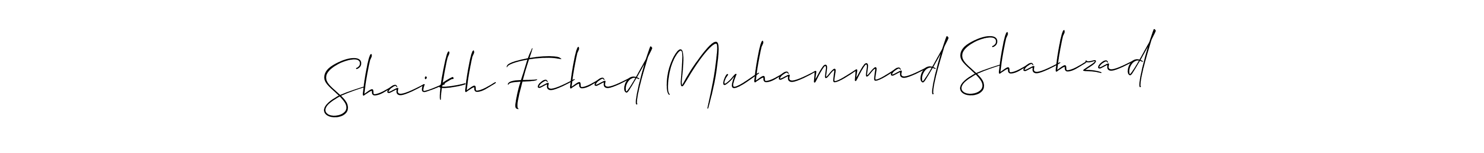 Make a short Shaikh Fahad Muhammad Shahzad signature style. Manage your documents anywhere anytime using Allison_Script. Create and add eSignatures, submit forms, share and send files easily. Shaikh Fahad Muhammad Shahzad signature style 2 images and pictures png
