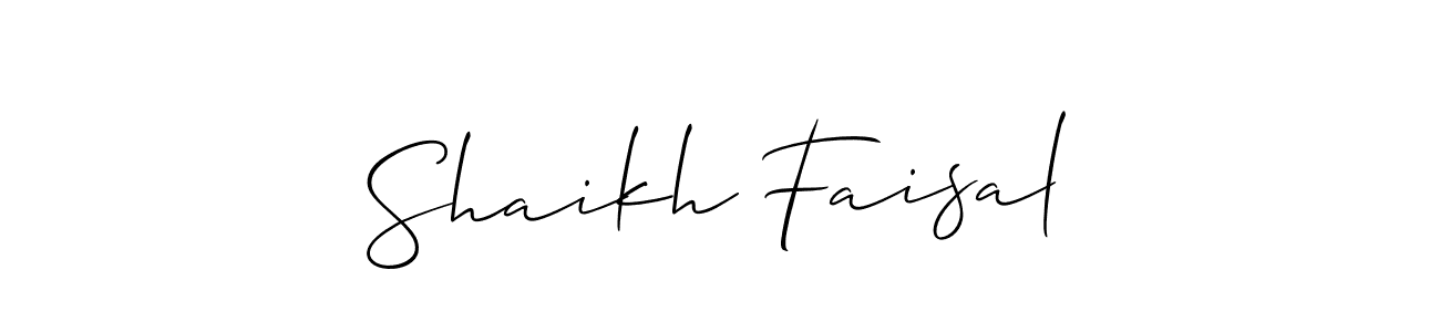 if you are searching for the best signature style for your name Shaikh Faisal. so please give up your signature search. here we have designed multiple signature styles  using Allison_Script. Shaikh Faisal signature style 2 images and pictures png