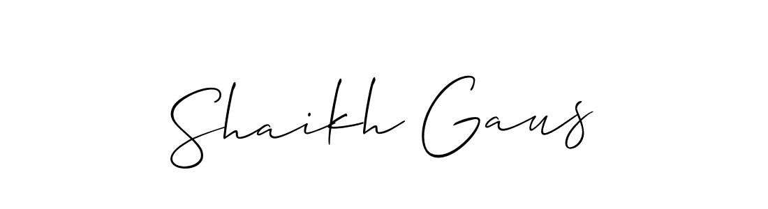 It looks lik you need a new signature style for name Shaikh Gaus. Design unique handwritten (Allison_Script) signature with our free signature maker in just a few clicks. Shaikh Gaus signature style 2 images and pictures png