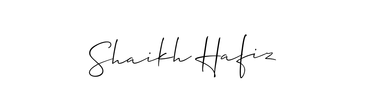 You should practise on your own different ways (Allison_Script) to write your name (Shaikh Hafiz) in signature. don't let someone else do it for you. Shaikh Hafiz signature style 2 images and pictures png