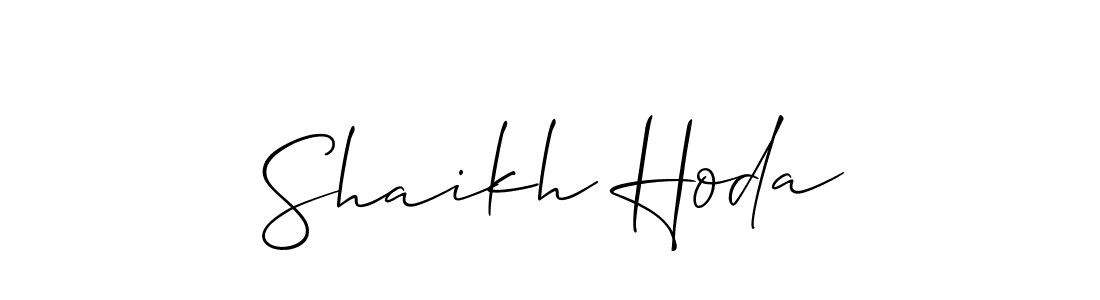 It looks lik you need a new signature style for name Shaikh Hoda. Design unique handwritten (Allison_Script) signature with our free signature maker in just a few clicks. Shaikh Hoda signature style 2 images and pictures png