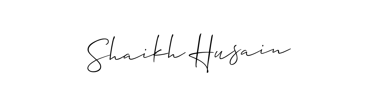 How to make Shaikh Husain name signature. Use Allison_Script style for creating short signs online. This is the latest handwritten sign. Shaikh Husain signature style 2 images and pictures png