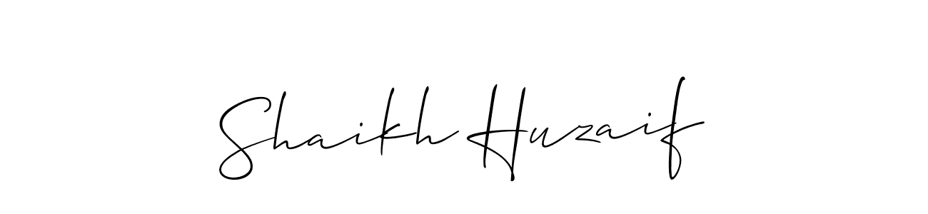 Create a beautiful signature design for name Shaikh Huzaif. With this signature (Allison_Script) fonts, you can make a handwritten signature for free. Shaikh Huzaif signature style 2 images and pictures png