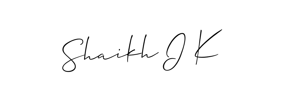 It looks lik you need a new signature style for name Shaikh I K. Design unique handwritten (Allison_Script) signature with our free signature maker in just a few clicks. Shaikh I K signature style 2 images and pictures png