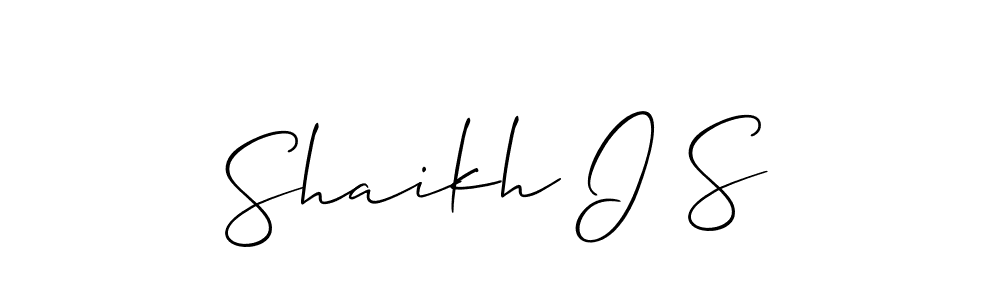 The best way (Allison_Script) to make a short signature is to pick only two or three words in your name. The name Shaikh I S include a total of six letters. For converting this name. Shaikh I S signature style 2 images and pictures png