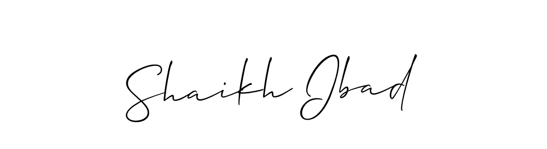 The best way (Allison_Script) to make a short signature is to pick only two or three words in your name. The name Shaikh Ibad include a total of six letters. For converting this name. Shaikh Ibad signature style 2 images and pictures png