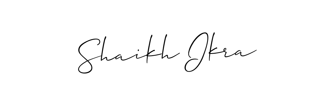 if you are searching for the best signature style for your name Shaikh Ikra. so please give up your signature search. here we have designed multiple signature styles  using Allison_Script. Shaikh Ikra signature style 2 images and pictures png