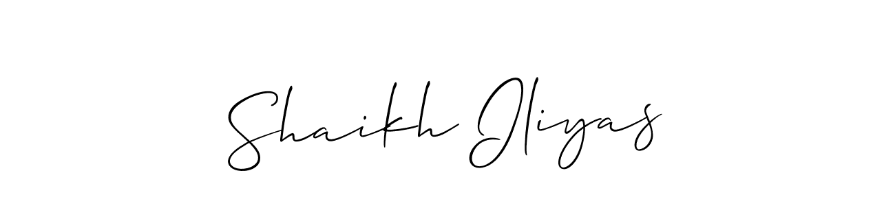 Allison_Script is a professional signature style that is perfect for those who want to add a touch of class to their signature. It is also a great choice for those who want to make their signature more unique. Get Shaikh Iliyas name to fancy signature for free. Shaikh Iliyas signature style 2 images and pictures png