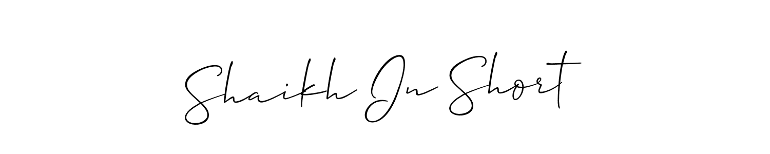 Similarly Allison_Script is the best handwritten signature design. Signature creator online .You can use it as an online autograph creator for name Shaikh In Short. Shaikh In Short signature style 2 images and pictures png