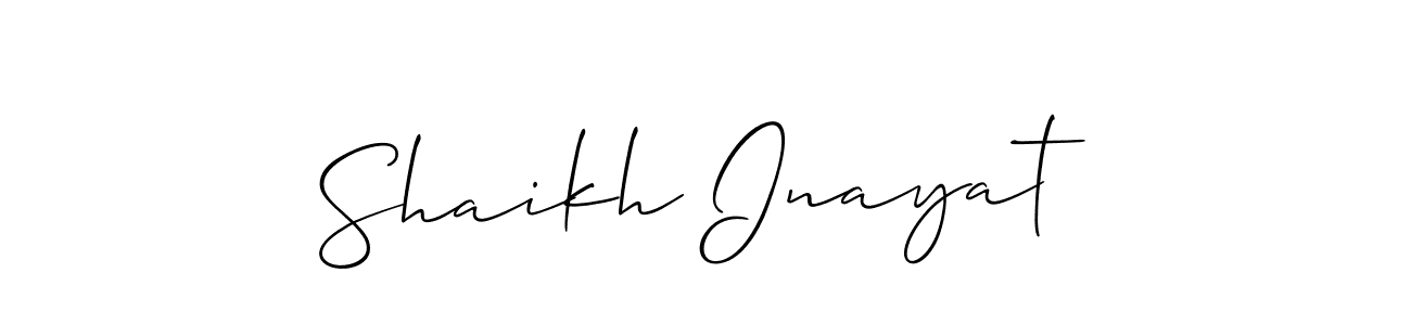 Also we have Shaikh Inayat name is the best signature style. Create professional handwritten signature collection using Allison_Script autograph style. Shaikh Inayat signature style 2 images and pictures png