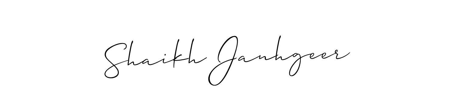 How to Draw Shaikh Janhgeer signature style? Allison_Script is a latest design signature styles for name Shaikh Janhgeer. Shaikh Janhgeer signature style 2 images and pictures png