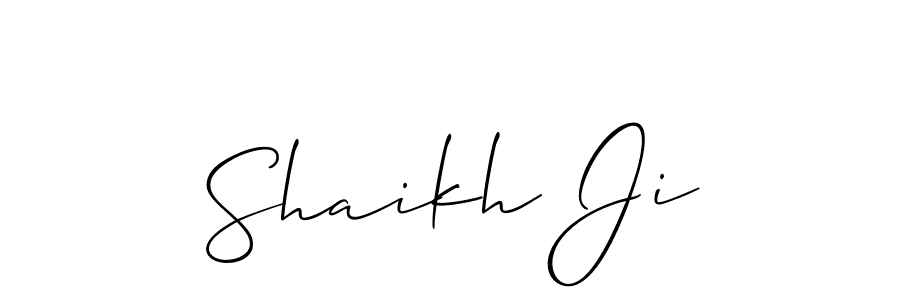 Allison_Script is a professional signature style that is perfect for those who want to add a touch of class to their signature. It is also a great choice for those who want to make their signature more unique. Get Shaikh Ji name to fancy signature for free. Shaikh Ji signature style 2 images and pictures png