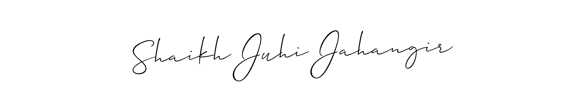 Design your own signature with our free online signature maker. With this signature software, you can create a handwritten (Allison_Script) signature for name Shaikh Juhi Jahangir. Shaikh Juhi Jahangir signature style 2 images and pictures png