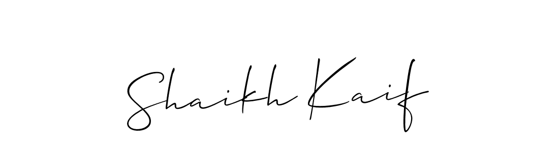 Allison_Script is a professional signature style that is perfect for those who want to add a touch of class to their signature. It is also a great choice for those who want to make their signature more unique. Get Shaikh Kaif name to fancy signature for free. Shaikh Kaif signature style 2 images and pictures png
