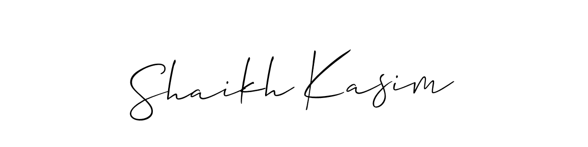 Make a beautiful signature design for name Shaikh Kasim. With this signature (Allison_Script) style, you can create a handwritten signature for free. Shaikh Kasim signature style 2 images and pictures png