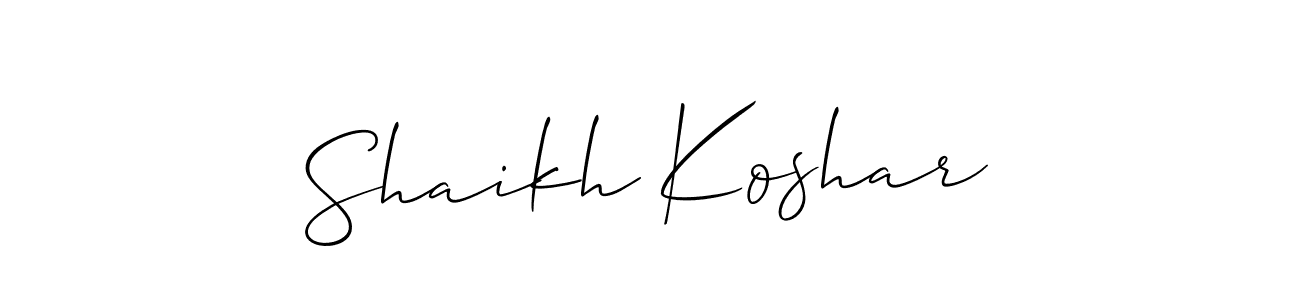 How to make Shaikh Koshar signature? Allison_Script is a professional autograph style. Create handwritten signature for Shaikh Koshar name. Shaikh Koshar signature style 2 images and pictures png