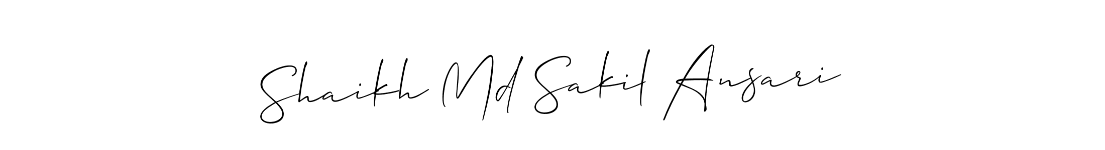 You should practise on your own different ways (Allison_Script) to write your name (Shaikh Md Sakil Ansari) in signature. don't let someone else do it for you. Shaikh Md Sakil Ansari signature style 2 images and pictures png