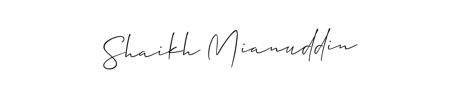 Create a beautiful signature design for name Shaikh Mianuddin. With this signature (Allison_Script) fonts, you can make a handwritten signature for free. Shaikh Mianuddin signature style 2 images and pictures png