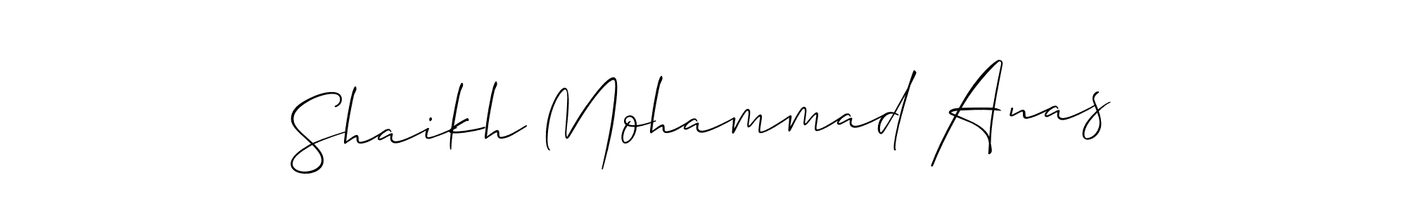 You should practise on your own different ways (Allison_Script) to write your name (Shaikh Mohammad Anas) in signature. don't let someone else do it for you. Shaikh Mohammad Anas signature style 2 images and pictures png