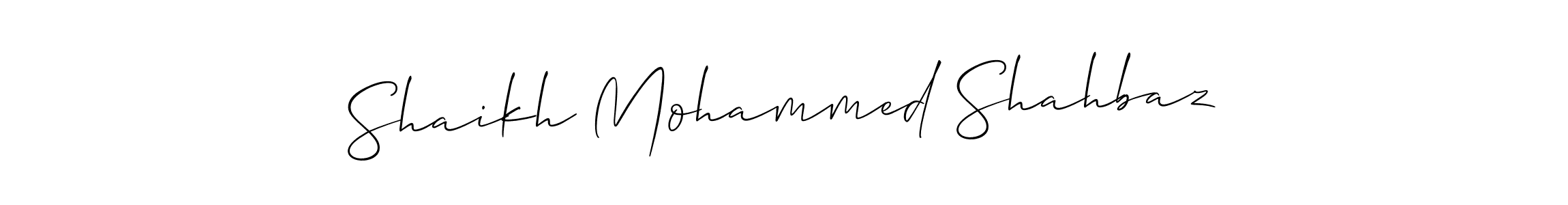 Create a beautiful signature design for name Shaikh Mohammed Shahbaz. With this signature (Allison_Script) fonts, you can make a handwritten signature for free. Shaikh Mohammed Shahbaz signature style 2 images and pictures png