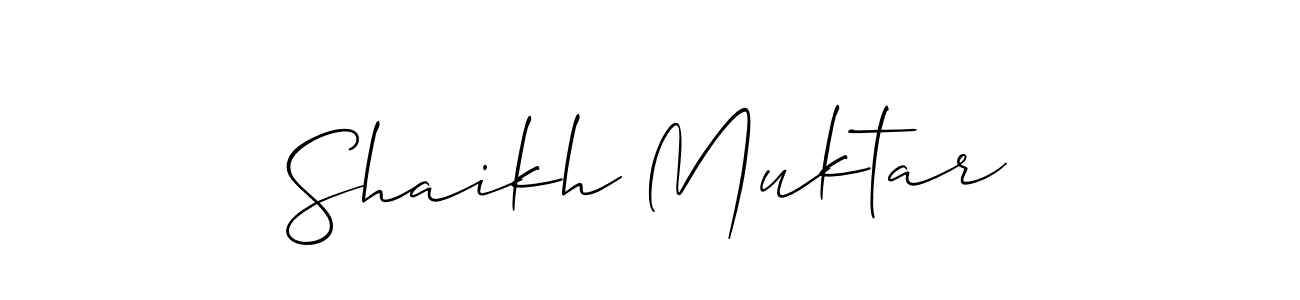 Use a signature maker to create a handwritten signature online. With this signature software, you can design (Allison_Script) your own signature for name Shaikh Muktar. Shaikh Muktar signature style 2 images and pictures png