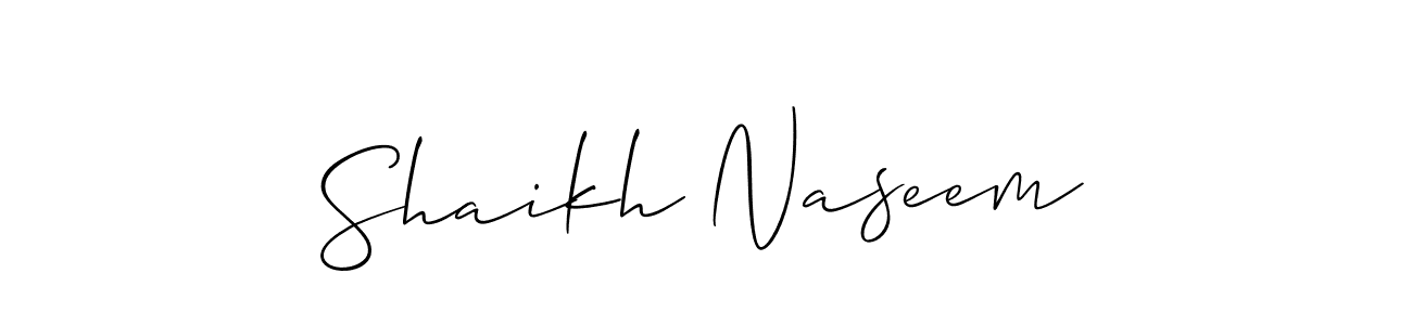 How to make Shaikh Naseem signature? Allison_Script is a professional autograph style. Create handwritten signature for Shaikh Naseem name. Shaikh Naseem signature style 2 images and pictures png
