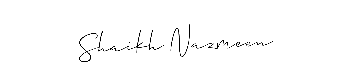 Create a beautiful signature design for name Shaikh Nazmeen. With this signature (Allison_Script) fonts, you can make a handwritten signature for free. Shaikh Nazmeen signature style 2 images and pictures png