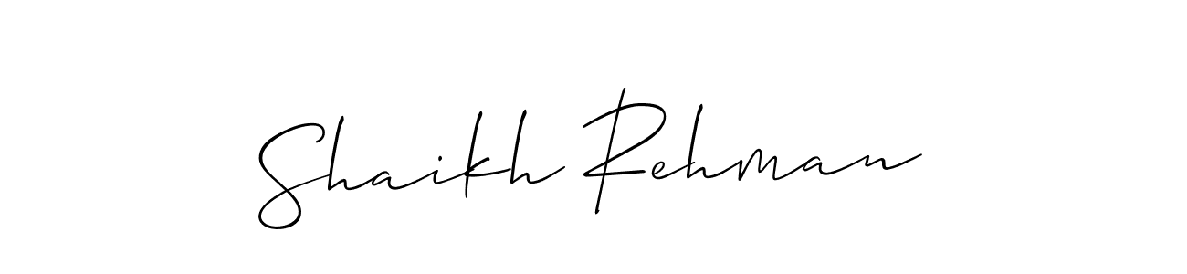 The best way (Allison_Script) to make a short signature is to pick only two or three words in your name. The name Shaikh Rehman include a total of six letters. For converting this name. Shaikh Rehman signature style 2 images and pictures png