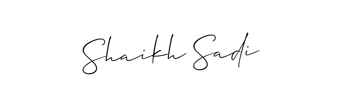Use a signature maker to create a handwritten signature online. With this signature software, you can design (Allison_Script) your own signature for name Shaikh Sadi. Shaikh Sadi signature style 2 images and pictures png