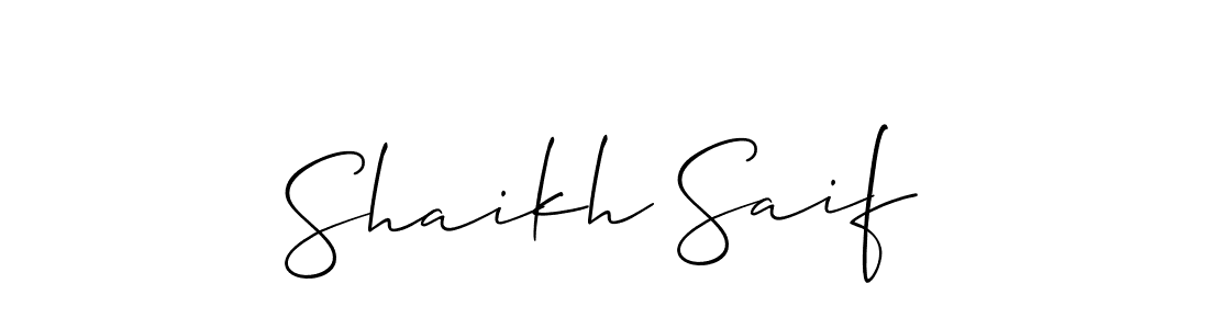 Allison_Script is a professional signature style that is perfect for those who want to add a touch of class to their signature. It is also a great choice for those who want to make their signature more unique. Get Shaikh Saif name to fancy signature for free. Shaikh Saif signature style 2 images and pictures png