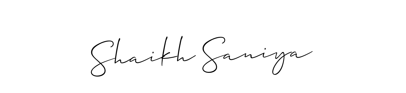 Make a beautiful signature design for name Shaikh Saniya. With this signature (Allison_Script) style, you can create a handwritten signature for free. Shaikh Saniya signature style 2 images and pictures png