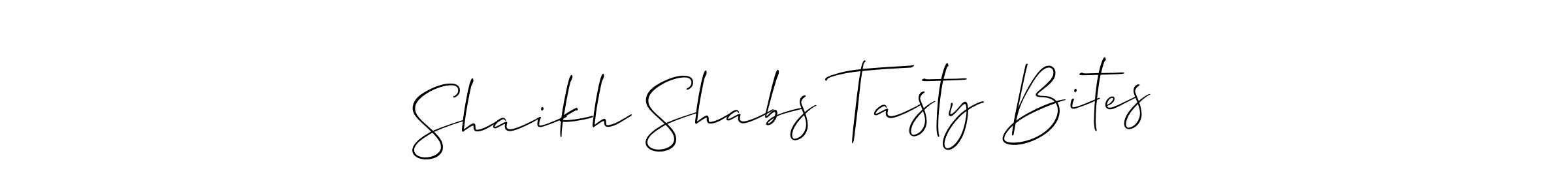 Once you've used our free online signature maker to create your best signature Allison_Script style, it's time to enjoy all of the benefits that Shaikh Shabs Tasty Bites name signing documents. Shaikh Shabs Tasty Bites signature style 2 images and pictures png