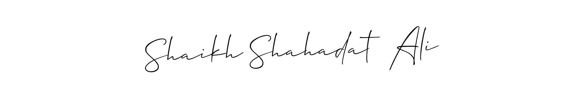 It looks lik you need a new signature style for name Shaikh Shahadat  Ali. Design unique handwritten (Allison_Script) signature with our free signature maker in just a few clicks. Shaikh Shahadat  Ali signature style 2 images and pictures png